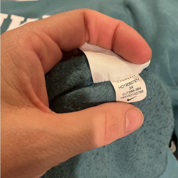 Nike Womens Sweatshrit Plus Size 3X Teal Green Spellout Logo Athleisure Leisure - Picture 8 of 8